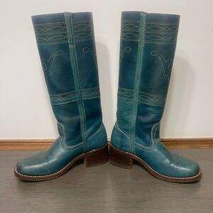 Rarest Vintage Frye Blue Campus Boots